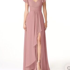 Azazie Dusty Rose Pink Wedding Guest Dress
